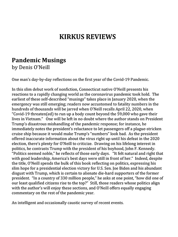 Preview | Pandemic Musings - Kirkus Review